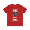 T-Shirt Cotter 43 Vegas Hockey Steel Gray Vertical Design Unisex T-Shirt