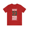 T-Shirt Martinez 23 Vegas Hockey Steel Gray Vertical Design Unisex T-Shirt
