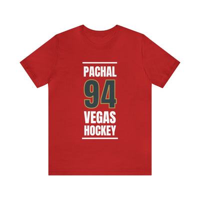 T-Shirt Pachal 94 Vegas Hockey Steel Gray Vertical Design Unisex T-Shirt