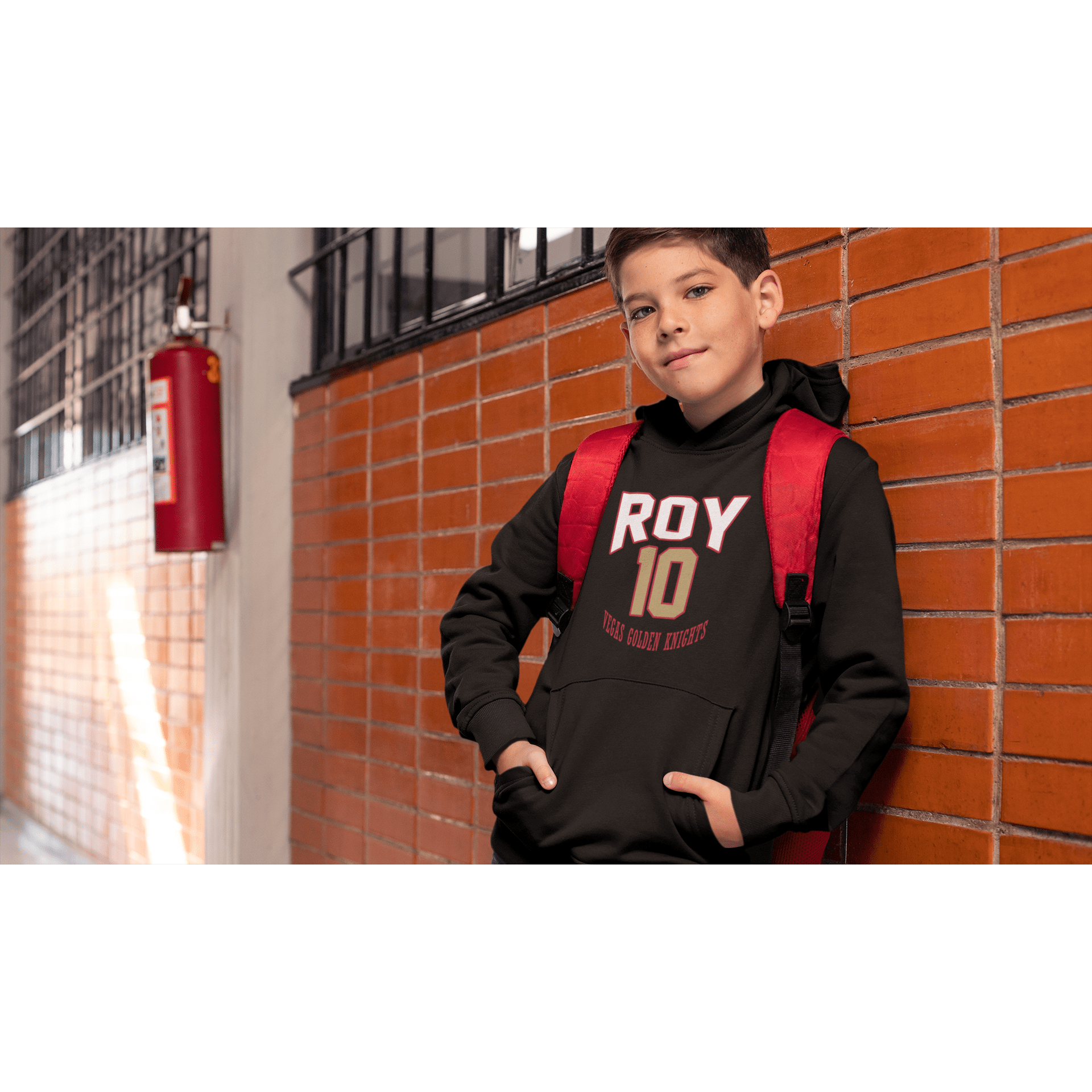 Kids clothes Roy 10 Vegas Golden Knights Retro Youth Hooded Sweatshirt