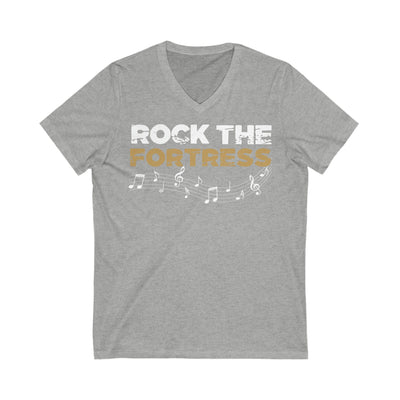 V-neck "Rock The Fortress" Unisex V-Neck Tee