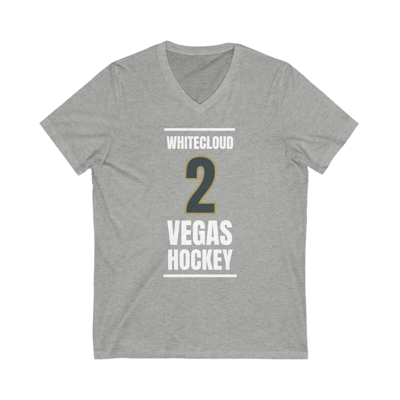 V-neck Whitecloud 2 Vegas Hockey Steel Gray Vertical Design Unisex V-Neck Tee