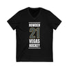 V-neck Howden 21 Vegas Hockey Steel Gray Vertical Design Unisex V-Neck Tee