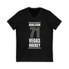 V-neck Karlsson 71 Vegas Hockey Steel Gray Vertical Design Unisex V-Neck Tee