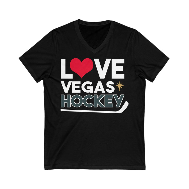 V-neck "Love Vegas Hockey" Unisex V-Neck Tee