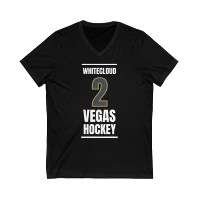 V-neck Whitecloud 2 Vegas Hockey Steel Gray Vertical Design Unisex V-Neck Tee