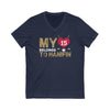 V-neck My Heart Belongs To Hanifin Unisex Jersey V-Neck Tee