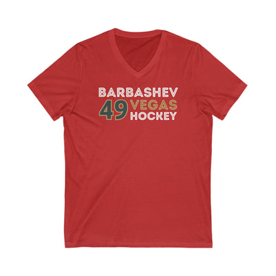 V-neck Barbashev 49 Vegas Hockey Grafitti Wall Design Unisex V-Neck Tee