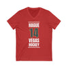 V-neck Hague 14 Vegas Hockey Steel Gray Vertical Design Unisex V-Neck Tee