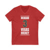 V-neck McNabb 3 Vegas Hockey Steel Gray Vertical Design Unisex V-Neck Tee