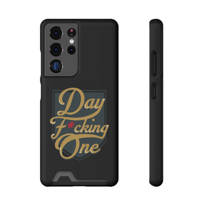 Phone Case "Day F*cking One" Phone Case With Card Holder, Black