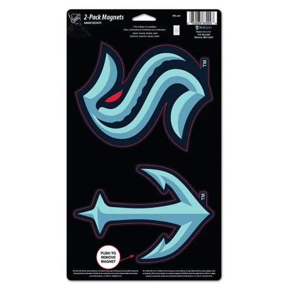 Seattle Kraken Die Cut Logo Magnet, 2 Pack