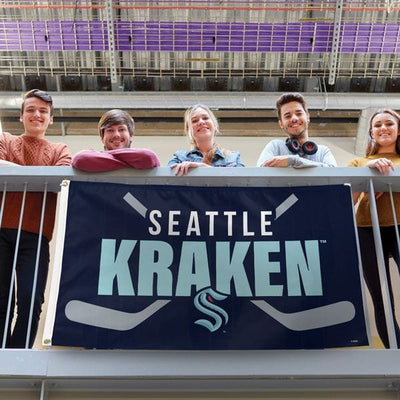 Seattle Kraken Hockey Stick Deluxe Flag, 3x5 Feet