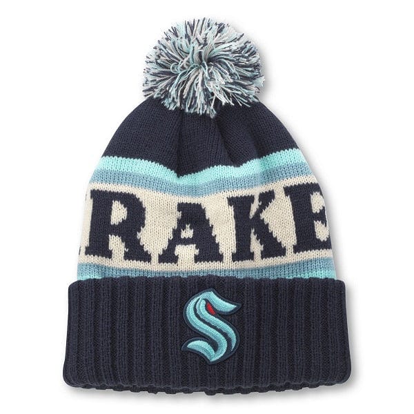 Seattle Kraken Pillow Line Knit Beanie Hat With Pom