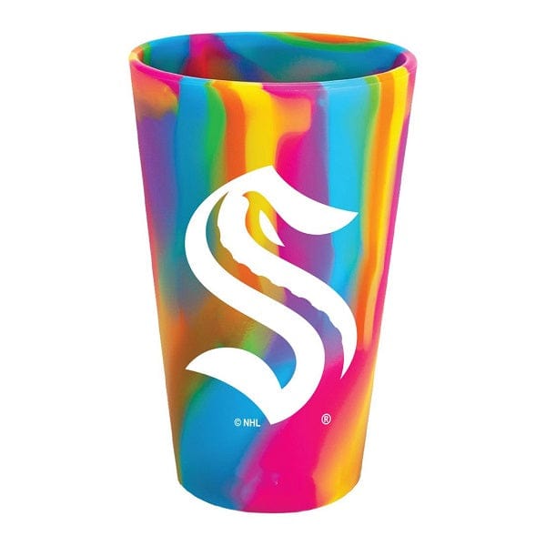 Seattle Kraken Rainbow Silicone Pint Glass, 16 oz