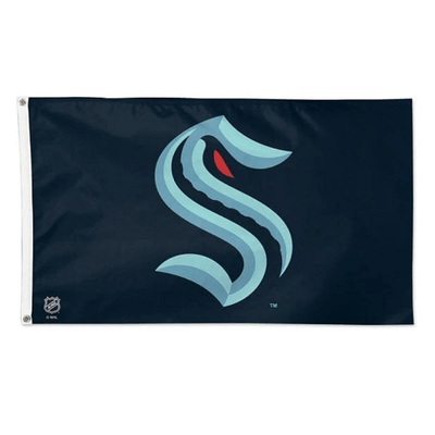 Seattle Kraken Team Logo Deluxe Flag, 3x5 Feet
