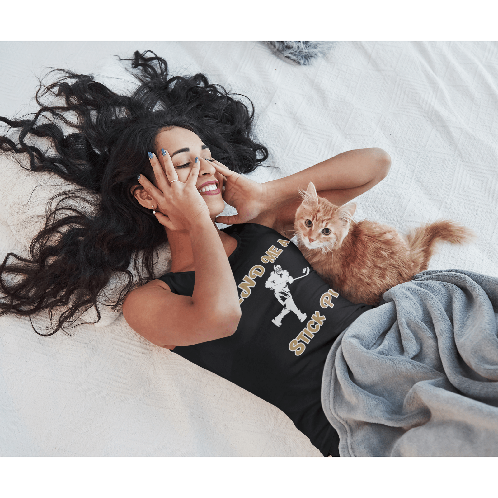 Tank Top "Send Me A Stick Pic" Women's Tri-Blend Racerback Tank Top