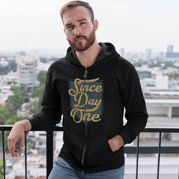 Hoodie "Since Day One" Vegas Golden Knights Fan Unisex Full Zip Hoodie