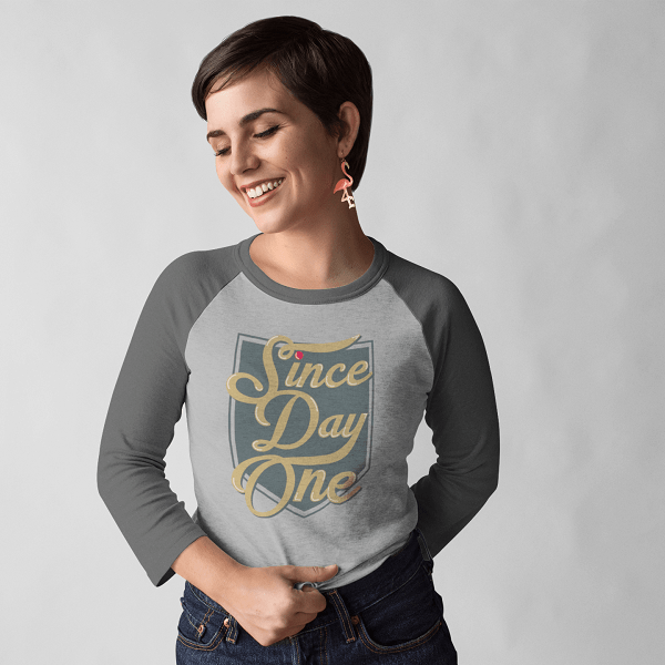 Long-sleeve "Since Day One" Vegas Golden Knights Fan Unisex Tri-Blend Raglan Shirt