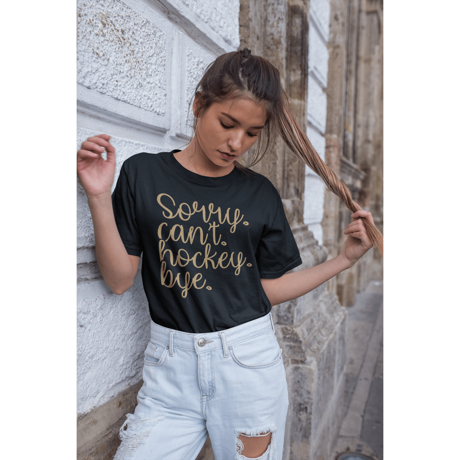 T-Shirt "Sorry. Can't. Hockey. Bye." Unisex Jersey Tee