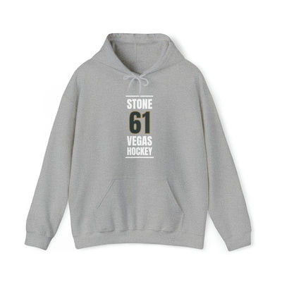 Hoodie Stone 61 Vegas Hockey Steel Gray Vertical Design Unisex Hooded Sweatshirt