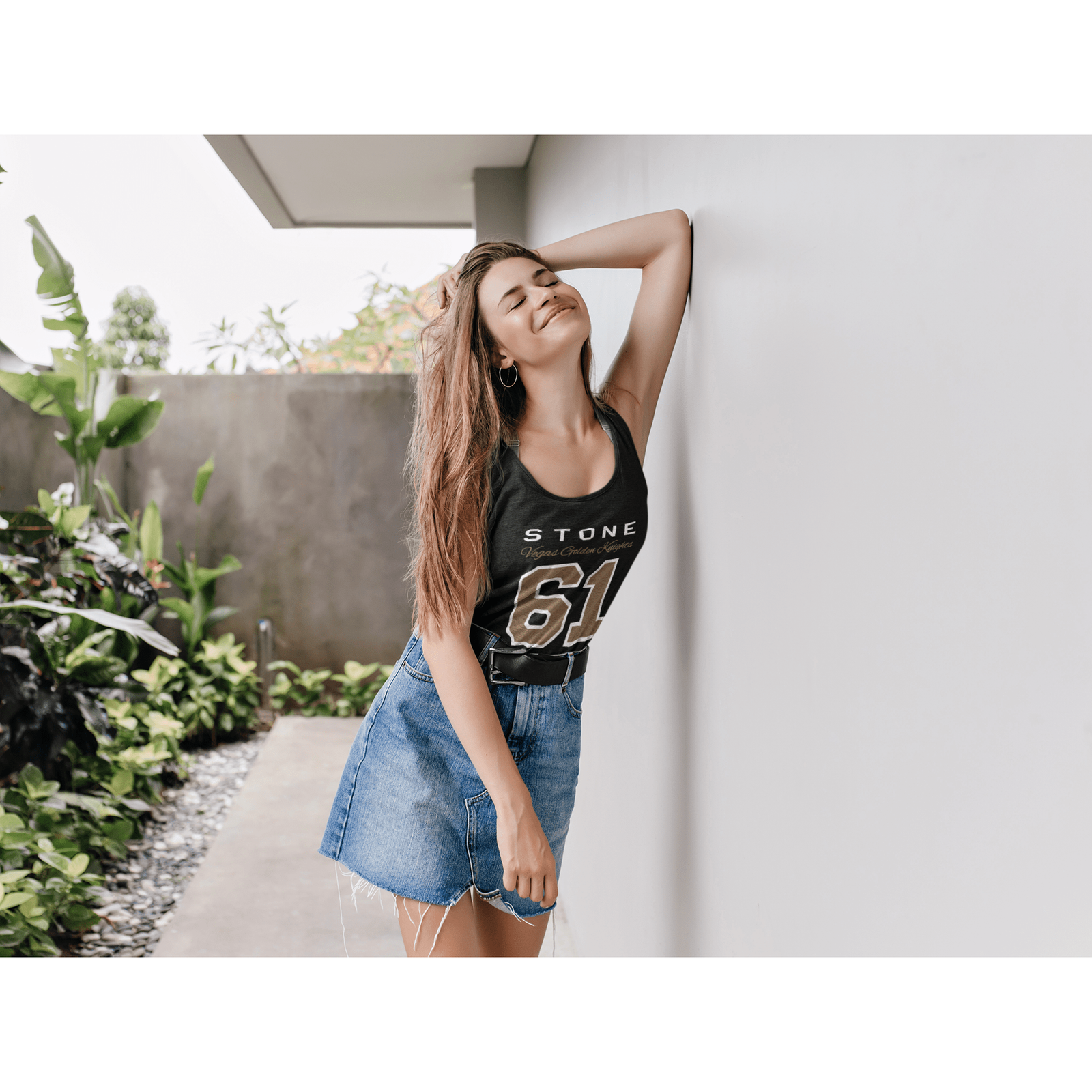 Tank Top Stone 61 Vegas Golden Knights Women's Ideal Racerback Tank Top