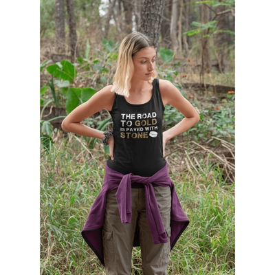 Tank Top "The Road To Gold Is Paved With Stone" Women's Tri-Blend Racerback Tank Top