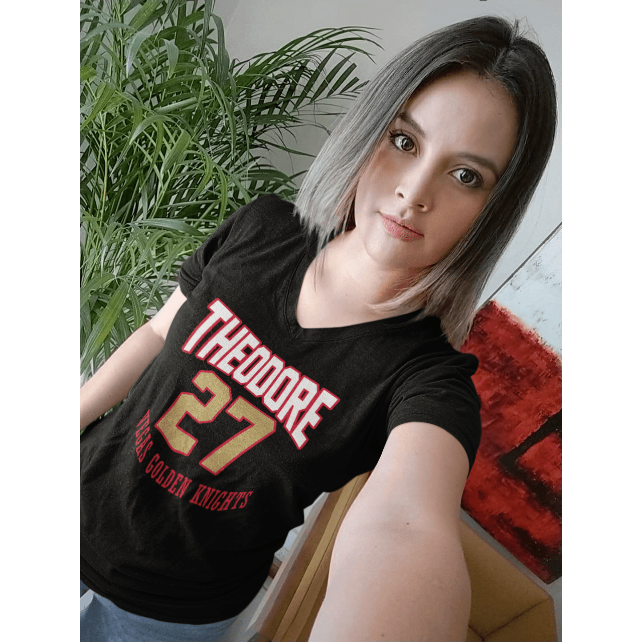 V-neck Theodore 27 Vegas Golden Knights Retro Unisex V-Neck Tee