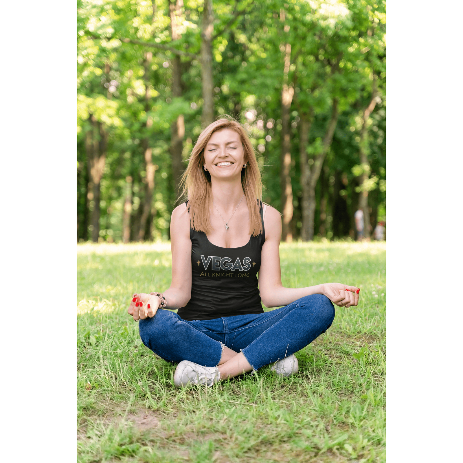 Tank Top "Vegas All Knight Long" Women's Tri-Blend Racerback Tank Top