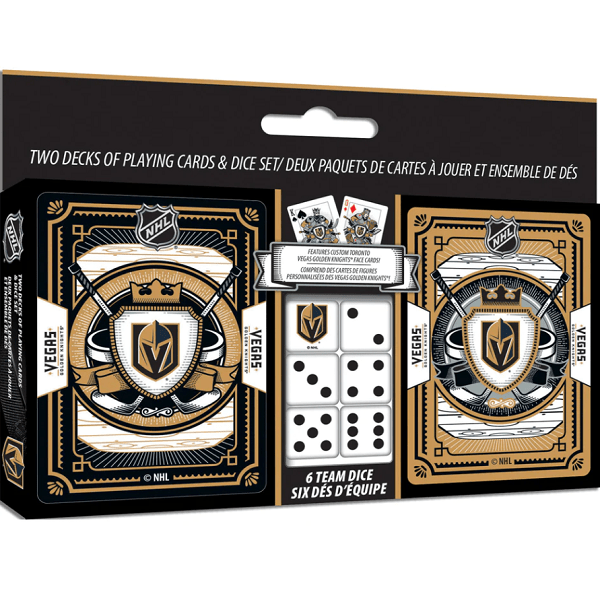 Vegas Golden Knights 2-pack Playing Cards & Dice Set