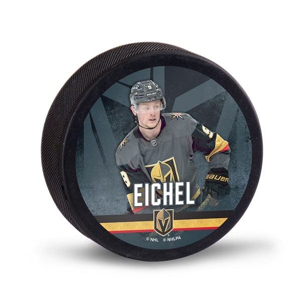 Vegas Golden Knights Hockey Puck - Jack Eichel
