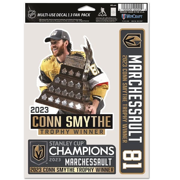 Vegas Golden Knights Jonathan Marchessault 2023 Conn Smythe Trophy Winner Multi-Use Decal, 3 Pack