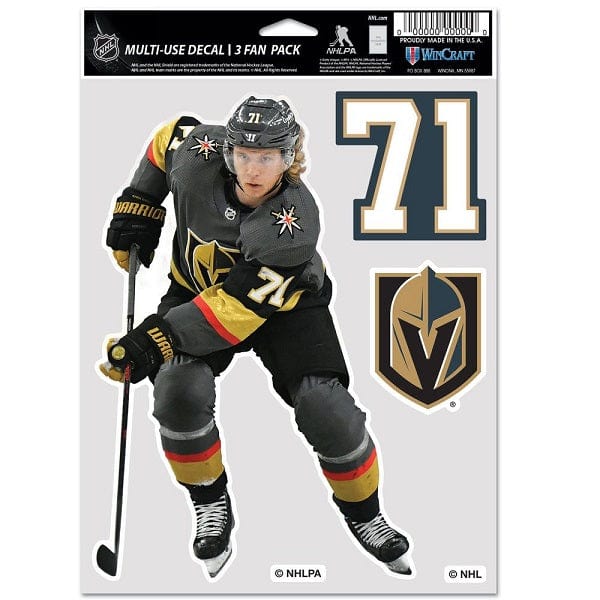 Vegas Golden Knights William Karlsson Multi-Use Decal, 3 Pack
