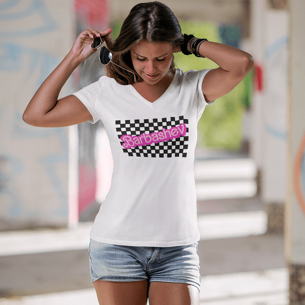 V-neck VGK Barbashev Women's V-Neck Barbie Shirt
