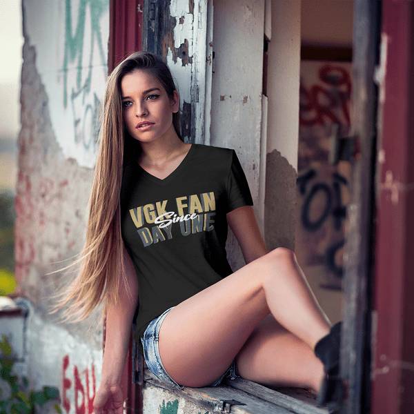 V-neck "VGK Fan Since Day One" Vegas Golden Knights Unisex V-Neck T-Shirt