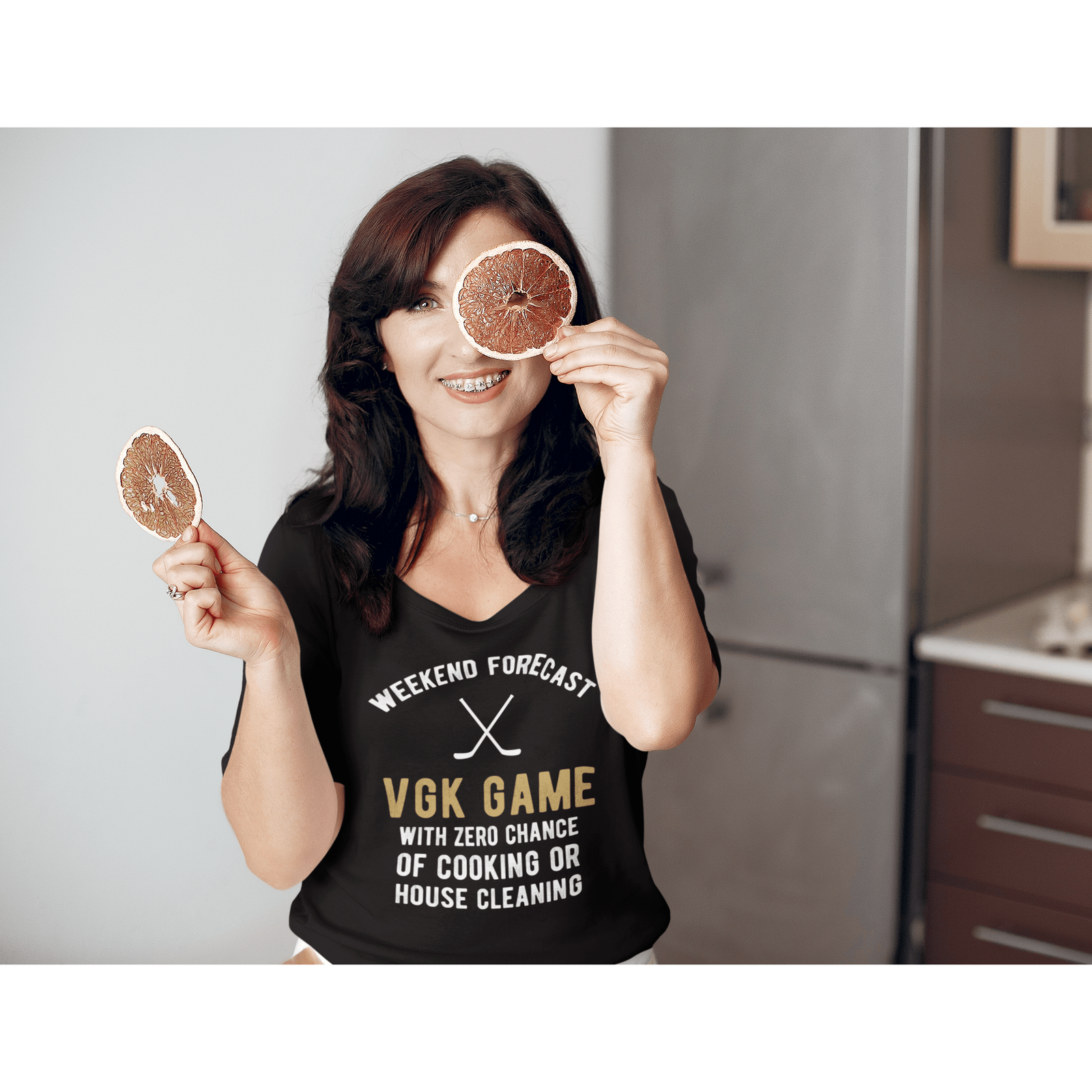 V-neck "Weekend Forecast VGK Game" Unisex V-Neck Tee