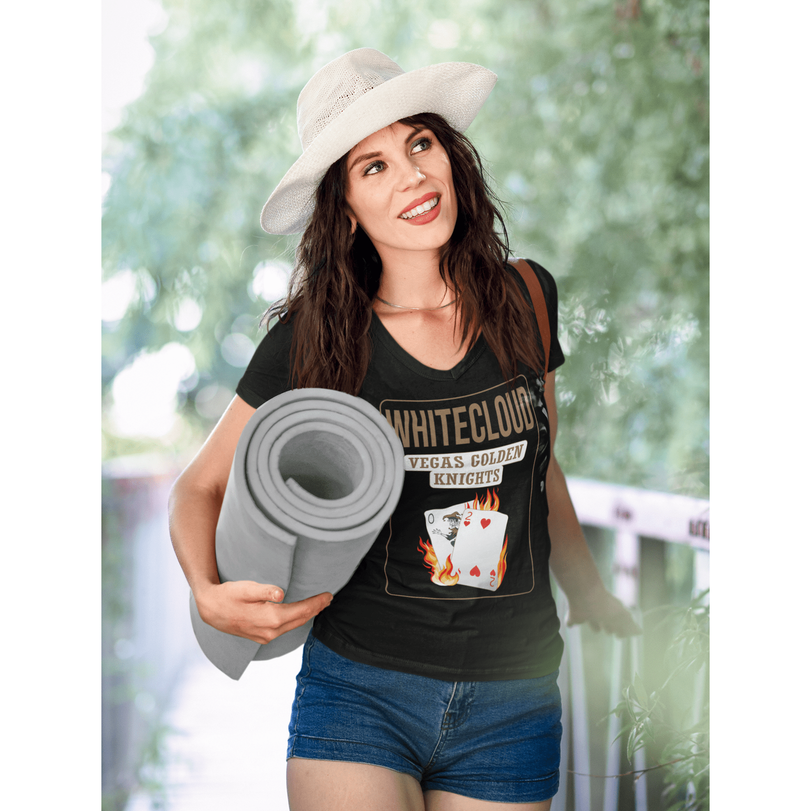 V-neck Whitecloud 2 Poker Cards Unisex V-Neck Tee