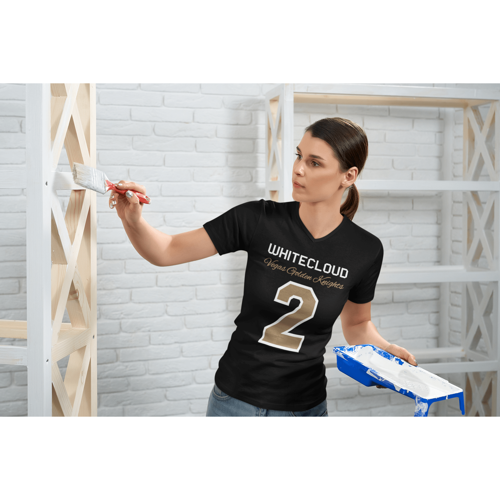 V-neck Whitecloud 2 Vegas Golden Knights Unisex V-Neck Tee