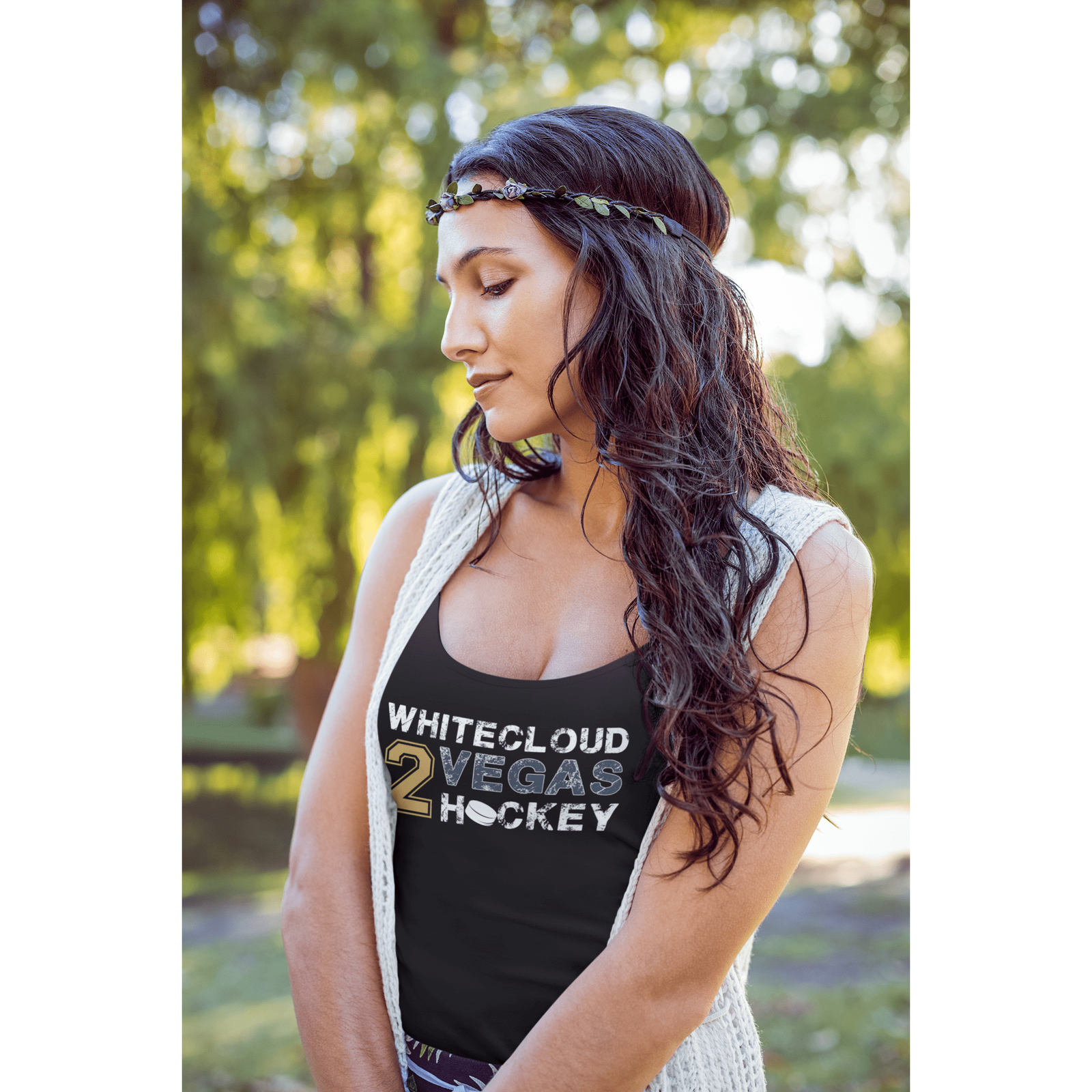 Tank Top Whitecloud 2 Vegas Hockey Women's Ideal Racerback Tank Top