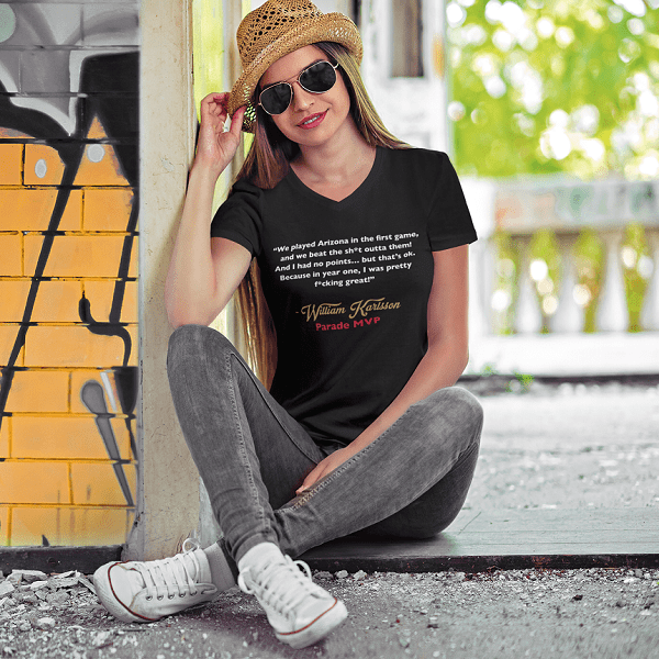 V-neck William Karlsson Parade MVP Speech Quote Vegas Golden Knights Unisex V-Neck Tee