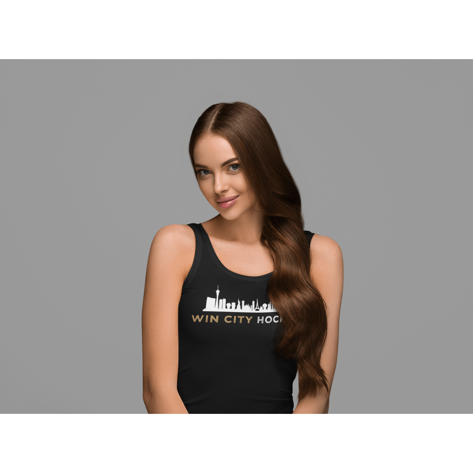 Tank Top "Win City Hockey" Women's Tri-Blend Racerback Tank Top