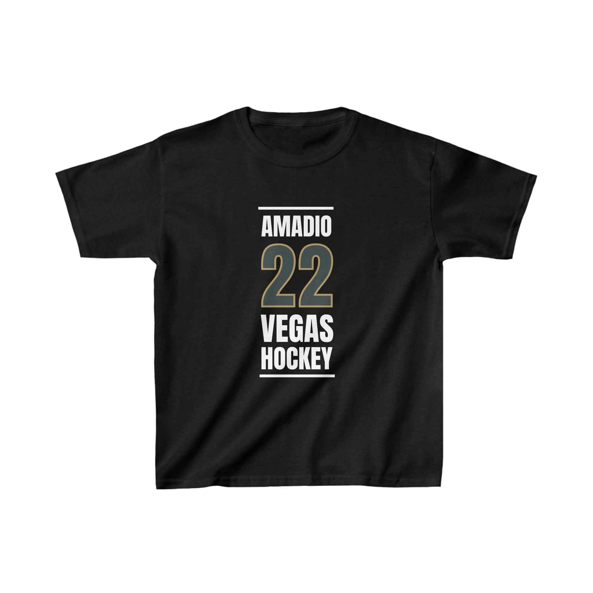 Kids clothes Amadio 22 Vegas Hockey Steel Gray Vertical Design Kids Tee