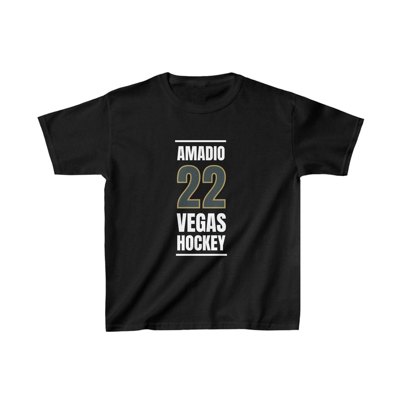 Kids clothes Amadio 22 Vegas Hockey Steel Gray Vertical Design Kids Tee