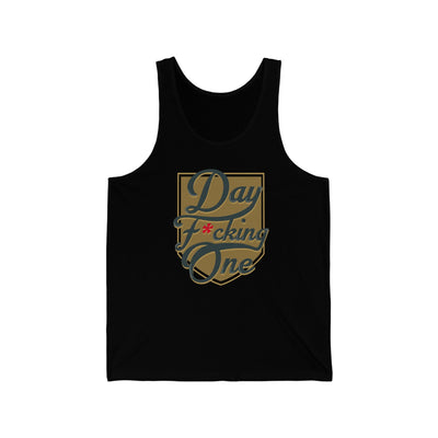 Tank Top "Day F*cking One" Vegas Golden Knights Fan Gold Design Unisex Tank Top (Front Design Only)
