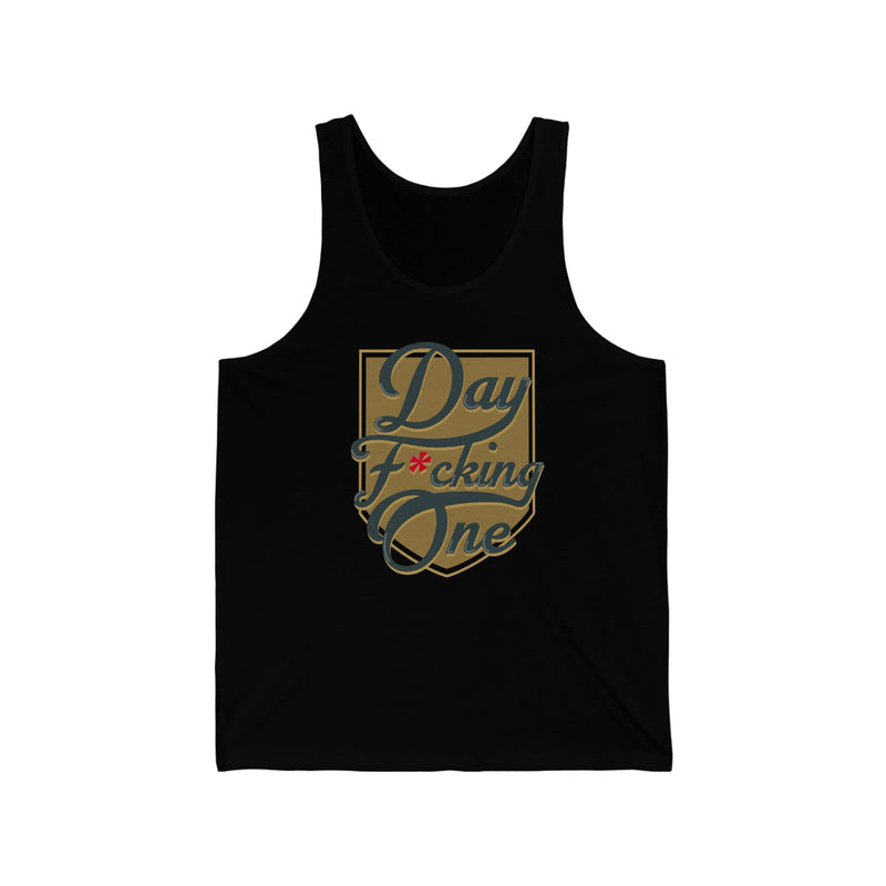 Tank Top "Day F*cking One" Vegas Golden Knights Fan Gold Design Unisex Tank Top (Front Design Only)