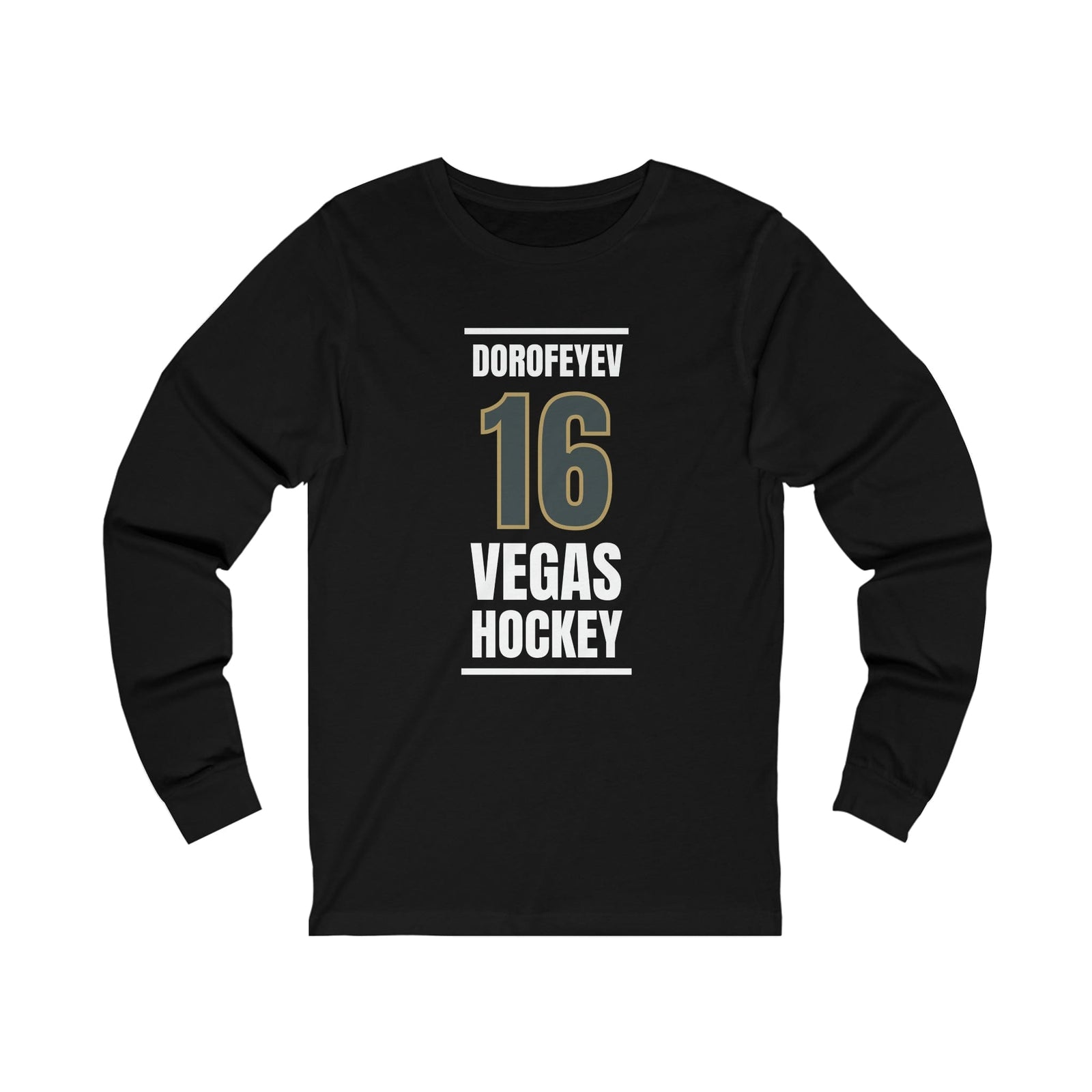 Long-sleeve Dorofeyev 16 Vegas Hockey Steel Gray Vertical Design Unisex Jersey Long Sleeve Shirt