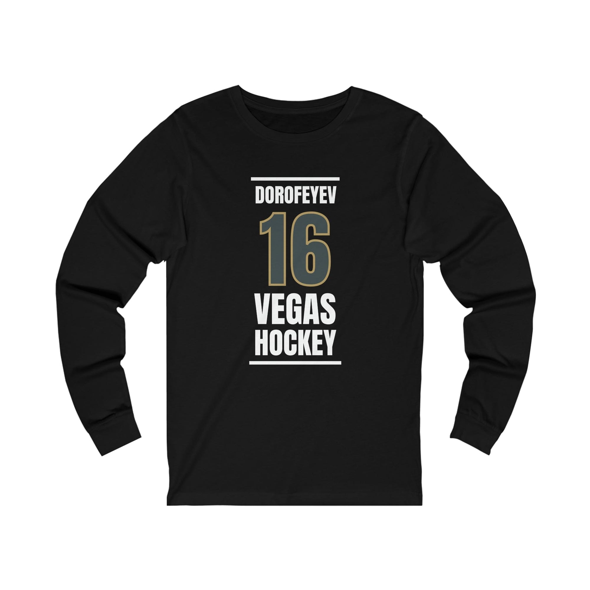 Long-sleeve Dorofeyev 16 Vegas Hockey Steel Gray Vertical Design Unisex Jersey Long Sleeve Shirt