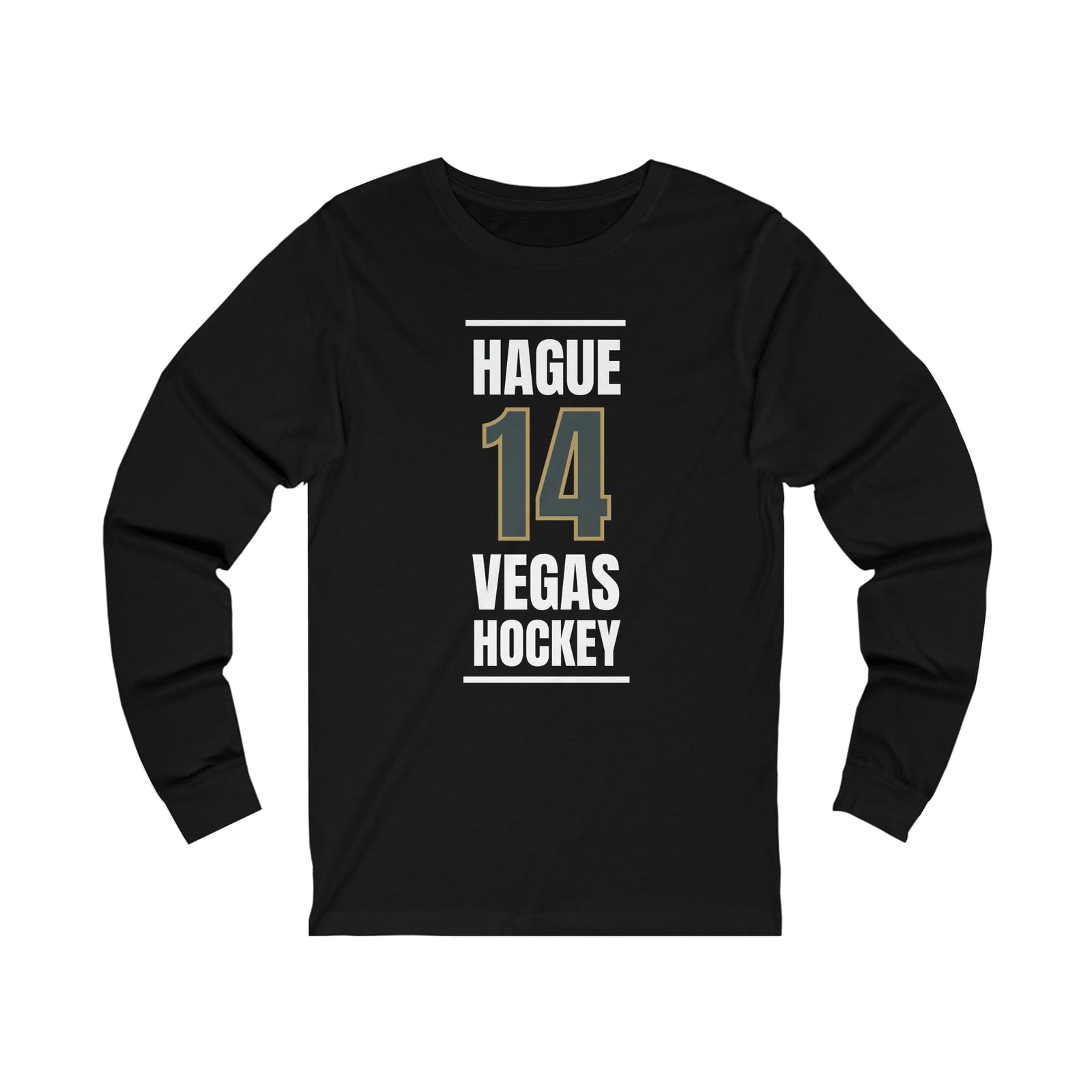Long-sleeve Hague 14 Vegas Hockey Steel Gray Vertical Design Unisex Jersey Long Sleeve Shirt