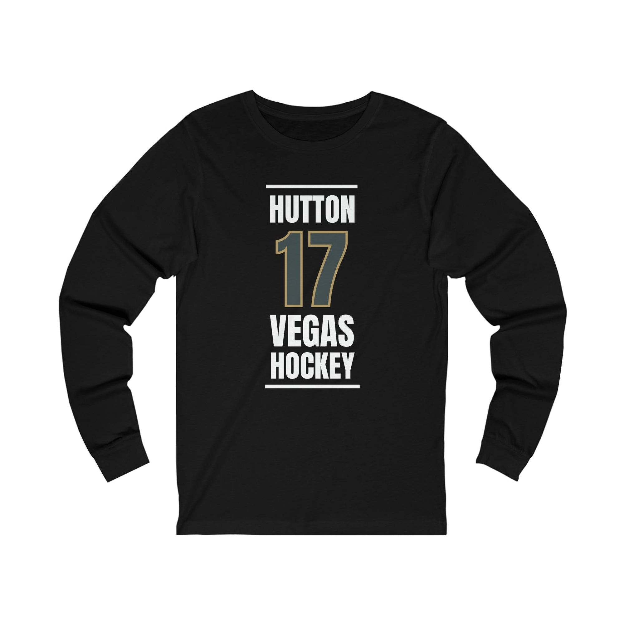 Long-sleeve Hutton 17 Vegas Hockey Steel Gray Vertical Design Unisex Jersey Long Sleeve Shirt