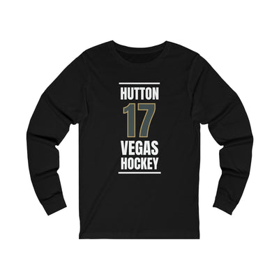 Long-sleeve Hutton 17 Vegas Hockey Steel Gray Vertical Design Unisex Jersey Long Sleeve Shirt